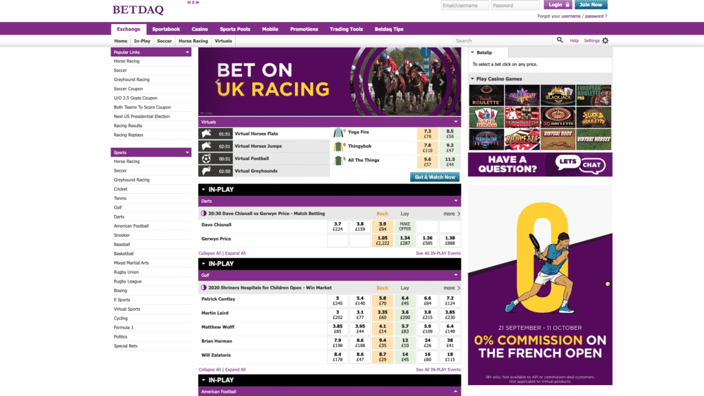 betdaq screenshot