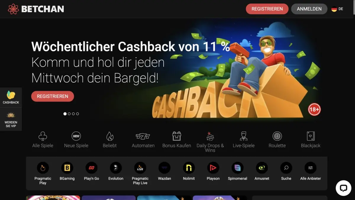 Bet Chan Casino Startseite auf Deutsch im Juli 2026