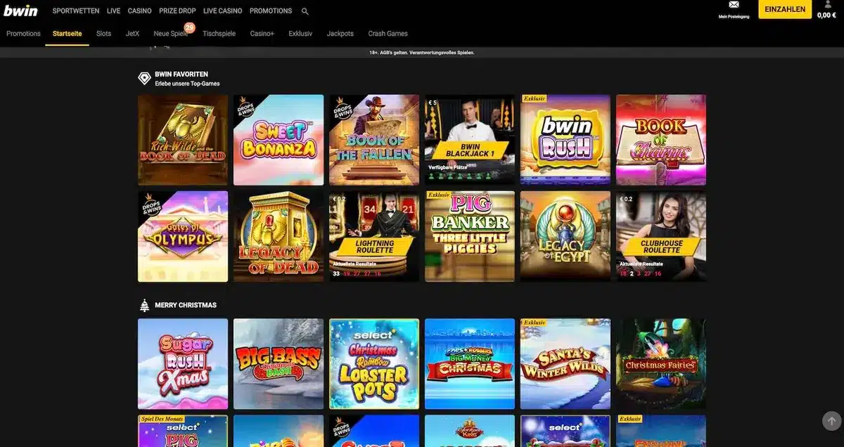 Archivaufnahme der deutschen Bwin Casino Lobby