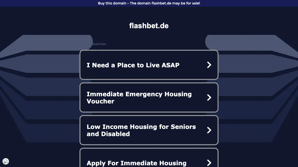 Flashbet.de im Juli 2026 als branchenfremde Domain-Verkaufsseite