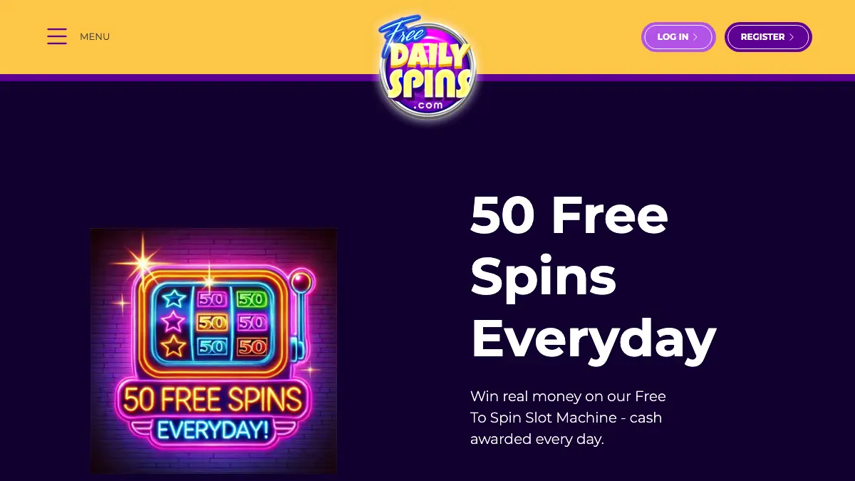 Aktuelle Free Daily Spins Website mit Gratis-Spiel und Tagesrangliste