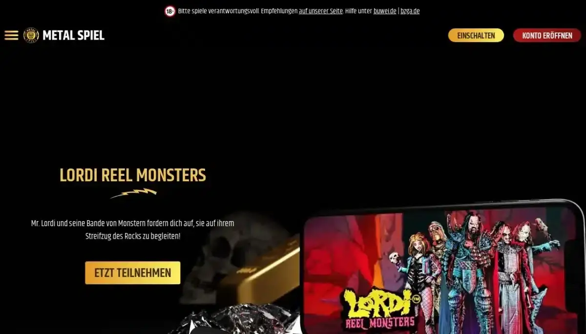 MetalSpiel Startseite mit Lordi Reel Monsters
