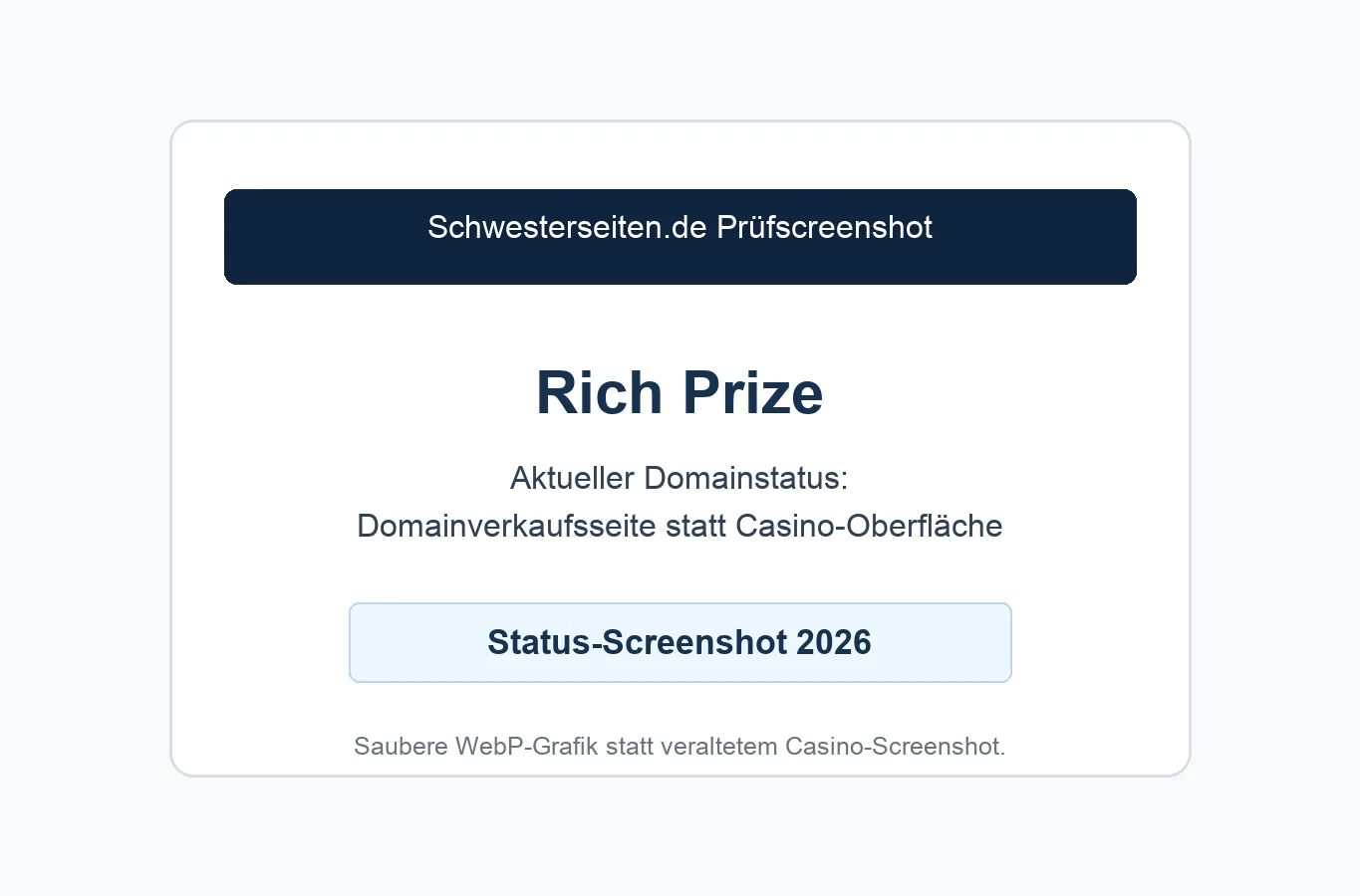 Rich Prize Status-Screenshot 2026