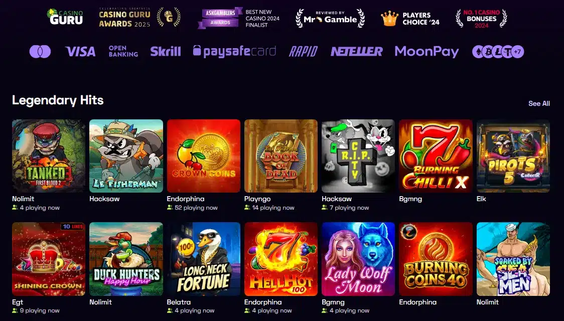 Immerion Casino Zahlungsmethoden und beliebte Slots wie Book of Dead und Le Fisherman