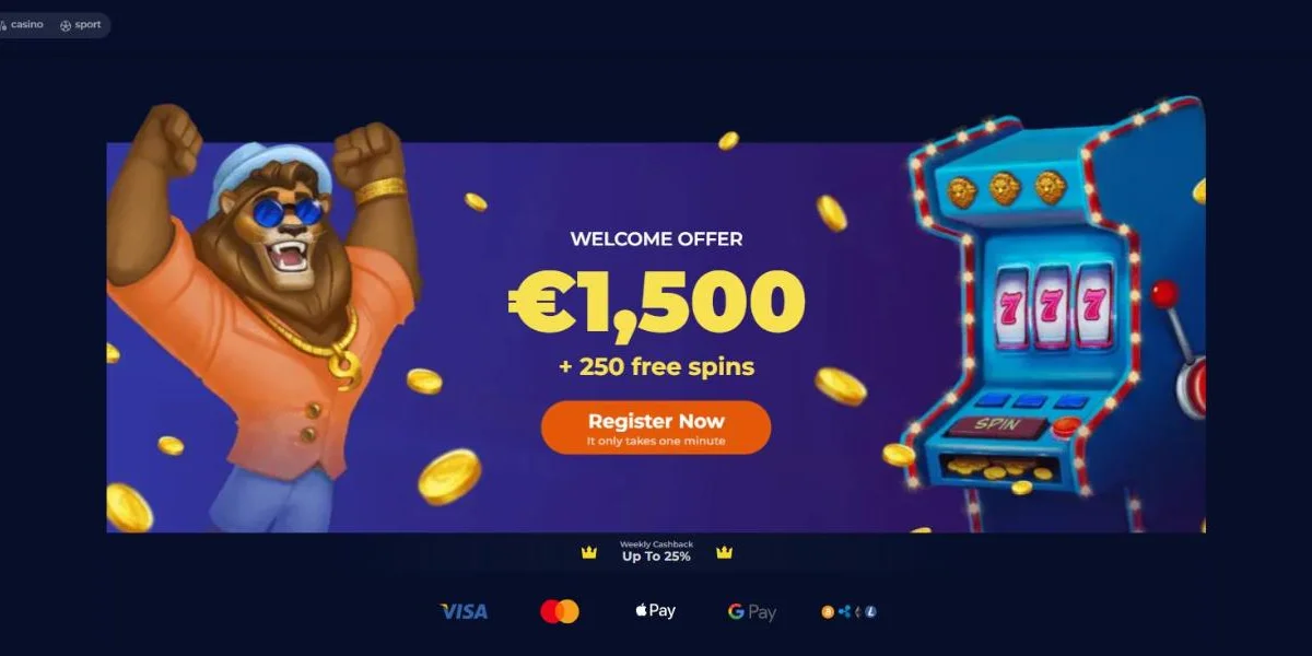 Nine Casino Startseite mit Willkommensangebot 1.500 Euro und 250 Freispielen