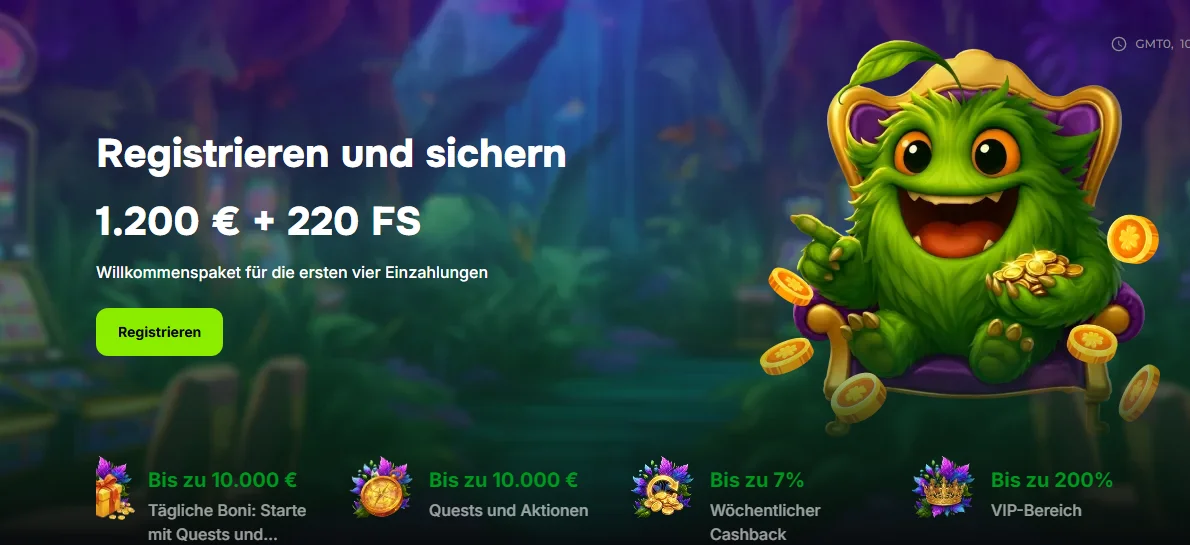 Verde Casino deutsche Startseite mit Willkommenspaket 1.200 Euro und 220 Freispielen